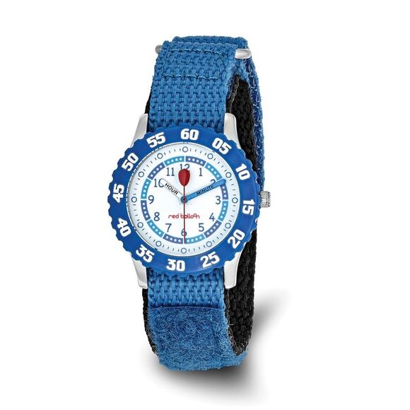 Red Balloon Boys Blue Velcro Band Time Teacher Watch - Picture 1 of 5